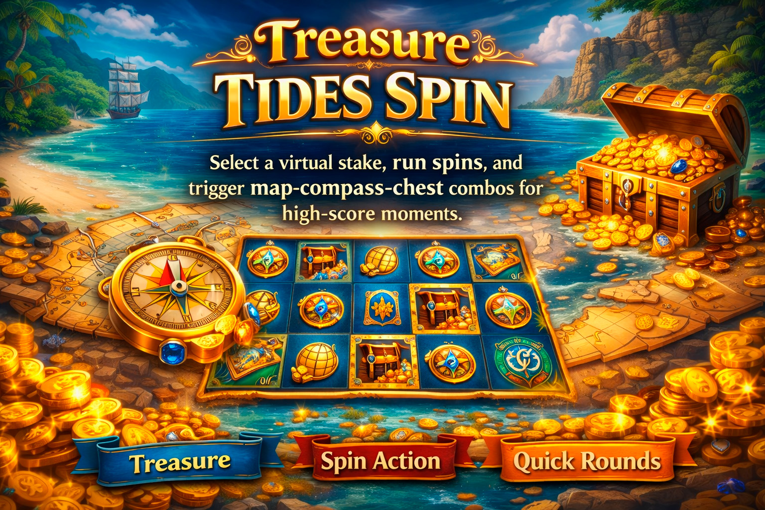 Treasure route reel illustration